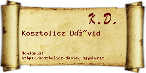 Kosztolicz Dávid névjegykártya
